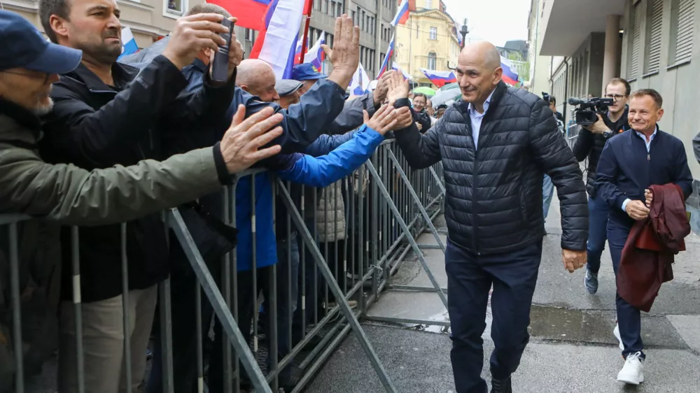 18.4.2025 Celje sojenje Janez Jan&scaron;a v zadevi Trenta.Foto: Luka Cjuha