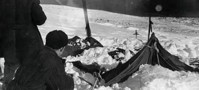 Fotografija, ki so jo konec februarja posneli sovjetski preiskovalci. / Foto: Avtor Neznan/javna Raba