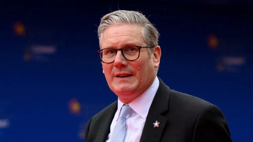 FILE PHOTO: British Prime Minister Keir Starmer arrives at the 6th European Political Community summit at Skanderbeg Square in Tirana, Albania May 16, 2025. Leon Neal/Pool via REUTERS/File Photo