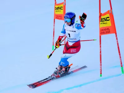 Alpine Skiing - FIS Alpine Ski World Cup - Women's Giant Slalom - Meribel, France - February 16, 2023 France's Tessa Worley reacts after crashing out during her second run REUTERS/Denis Balibouse