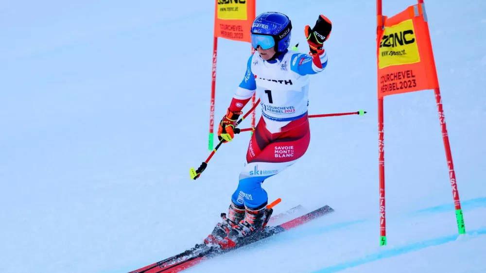 Alpine Skiing - FIS Alpine Ski World Cup - Women's Giant Slalom - Meribel, France - February 16, 2023 France's Tessa Worley reacts after crashing out during her second run REUTERS/Denis Balibouse