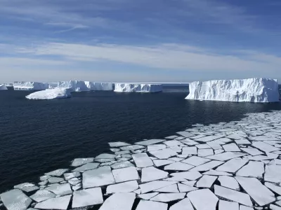 Ross Sea, Antarctica - Aerial View with Pack Ice and Icebergs, Eco Tourism