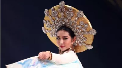 Nekdanja Miss Universe Nguyen Thuc Thuy Tien, sicer tudi zvezdnica &scaron;tevilnih resničnostnih &scaron;ovov na Tajskem, je bila aretirana zaradi ogla&scaron;evanja spornega prehranskega dopolnila. Foto: Behrouz Mehri/Afp