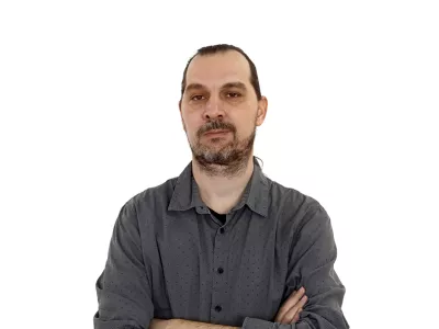 Gregor ButalaZA ONLINE - Redakcija Dnevnik 2024 - portreti za komentarje in kolumne - kolumnisti - komentatorji &ndash; novinarji - portret //FOTO: Luka Cjuha