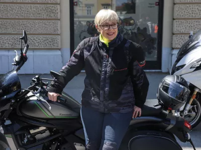 Nata&scaron;a Pirc Musar- 24.05.2025 - srečanje motoristk na Krekovem trgu//FOTO: Jaka Gasar