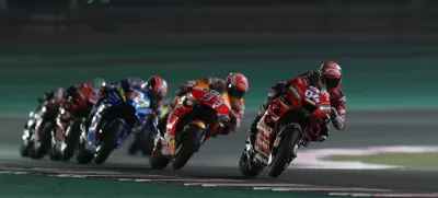 MotoGP - Qatar Grand Prix - Losail International Circuit, Lusail, Qatar - March 10, 2019  Mission Winnow Ducati's Andrea Dovizioso, Repsol Honda Team's Marc Marquez and Team SUZUKI ECSTAR's Alex Rins during the race  REUTERS/Ibraheem Al Omari