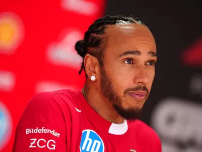22 May 2025, Monaco, Monte Carlo: British Formula One driver Lewis Hamilton of Ferrari speaks to the media during the preview day at the Circuit de Monaco, ahead of the Formula 1 Monaco Grand Prix. Photo: David Davies/PA Wire/dpa