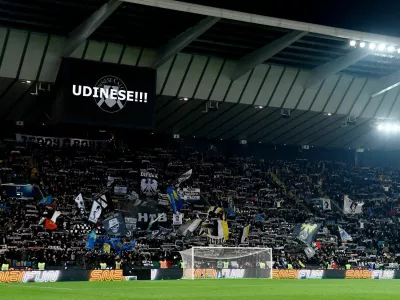 Soccer Football - Serie A - Udinese v Napoli - Bluenergy Stadium, Udine, Italy - December 14, 2024 General view Udinese fans in the stands before the match REUTERS/Jennifer Lorenzini