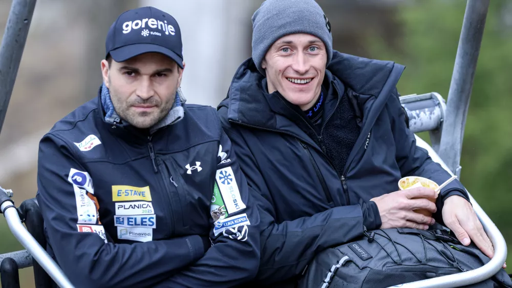 Robert Hrgota, Peter Prevc- 28.03.2025 - smučarski skoki - finale svetovnega pokala v smučarskih poletih v Planici//FOTO: Jaka Gasar