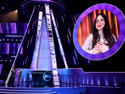 Billie Eilish gives acceptance speech for the Artist of the Year award virtually at the 2025 American Music Awards, in Las Vegas, Nevada, U.S., May 26, 2025. REUTERS/Mario Anzuoni