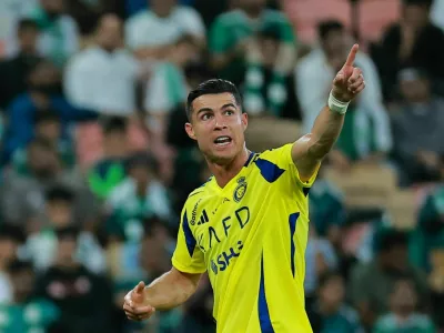 Soccer Football - Saudi Pro League - Al Ahli v Al Nassr - King Abdullah Sports City, Jeddah, Saudi Arabia - February 13, 2025 Al Nassr's Cristiano Ronaldo reacts after being substituted REUTERS/Stringer
