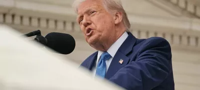 U.S. President Donald Trump delivers remarks at the annual National Memorial Day Observance in the Memorial Amphitheater at Arlington National Cemetery in Arlington, Virginia, U.S., May 26, 2025. REUTERS/Ken Cedeno