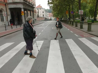Dan brez avtomobila, prehod za pe&scaron;ce, // FOTO: Luka CjuhaOPOMBA: ZA OBJAVO V SOBOTNI PRILOGI - REPORTAŽA / Foto: Luka Cjuha