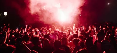 01 June 2025, France, Paris: Paris Saint-Germain fans celebrate in the streets of Paris, after PSG won the Champions League title following their victory against Inter Mila. Photo: Jan Schmidt-Whitley/Le Pictorium via ZUMA Press/dpa