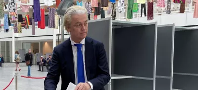 FILE PHOTO: Dutch far-right leader Geert Wilders votes during an EU election in The Hague, Netherlands June 6, 2024. REUTERS/Lewis Macdonald/File Photo
