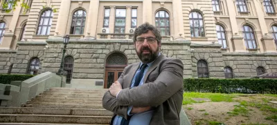 30.5.2025 - Radomir Lazović je srbski aktivist, politik in oblikovalec. Je sopredsednik stranke Zeleno-leva fronta (ZLF).Foto: Luka Cjuha