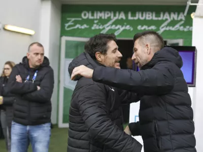Victor Sanchez in Bo&scaron;tjan Cesar 10.11.2024 - nogomet tekma Olimpija - Maribor - stadion Stožice   FOTO: LUKA CJUHA