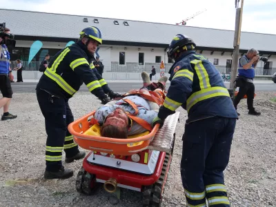 Vaja potres 2025, Nova Gorica, Gorica, simulacija potresa, re&scaron;evanje, gasilci, re&scaron;evalci, / Foto: Nata&scaron;a Bucik Ozebek