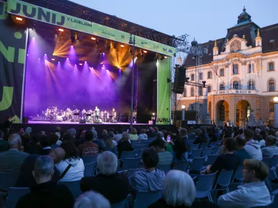 09.06.2025 - Festival Junij - začetek festivala Junij v Ljubljani s koncertom Big banda Orkestra Slovenske vojske pod vodstvom Rudolfa StrnadaFoto: Luka Cjuha