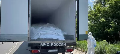 08 June 2025, Russia, --: A view of a truck carrying bodies of servicemen of the Ukrainian Armed Forces. Photo: Dmitry Radchenko/TASS via ZUMA Press/dpa