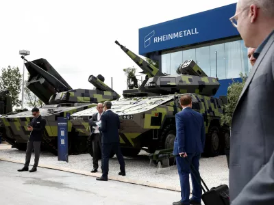 FILE PHOTO: A Skyranger 30 short range air defense turret system manufactured by Rheinmetall is displayed at the Eurosatory international land and air defence and security trade fair in Villepinte, France, June 17, 2024. REUTERS/Benoit Tessier/File Photo