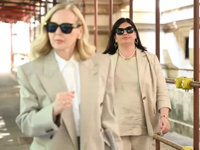 12.06.2025., Zagreb - Gabrijela Zalac u pratnji odvjetnice Jandranke Slokovic napusta Zupanijski sud gdje joj je dosudjeno 2 godine zatvora. Photo: Marko Lukunic/PIXSELL