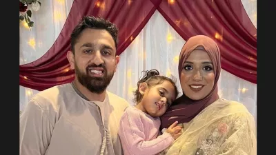 Akeel Nanabawa, soproga Hannaa Vorajee in njuna &scaron;tiriletna Sara. Vir: družinski album