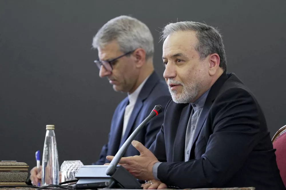 Iranian Foreign Minister Abbas Araghchi speaks during a meeting with ambassadors in Tehran, Iran, June 15, 2025. Iranian Foreign Ministry/WANA (West Asia News Agency)/Handout via REUTERS ATTENTION EDITORS - THIS PICTURE WAS PROVIDED BY A THIRD PARTY.
