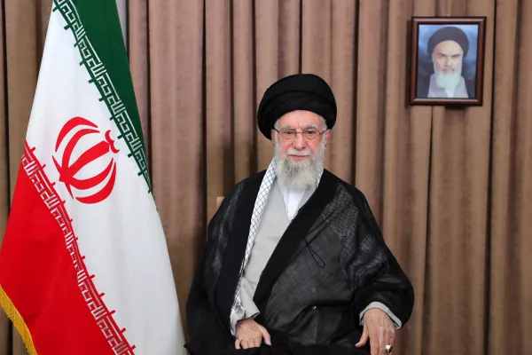 Iran's Supreme Leader Ayatollah Ali Khamenei looks on, in a televised message following the Israeli strikes in Tehran, Iran, June 13, 2025. Office of the Iranian Supreme Leader/WANA (West Asia News Agency)/Handout via REUTERS ATTENTION EDITORS - THIS PICTURE WAS PROVIDED BY A THIRD PARTY.