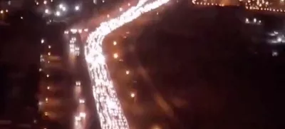 Heavy traffic on the Karaj-Chalus road as vehicles move westwards in a direction leading out of Tehran, Iran, as Israel and Iran continue to attack each other, in this screen grab obtained from social media video released June 16, 2025. Social Media/via REUTERS THIS IMAGE HAS BEEN SUPPLIED BY A THIRD PARTY. NO RESALES. NO ARCHIVES
