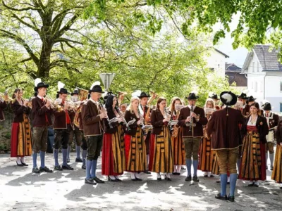 Člani tradicionalne godbe Steinfled. Foto: spletna stran skupine