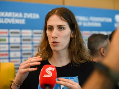 Eva Lisec- 12.06.2023 &ndash; Novinarska konferenca ženske reprezentance Slovenije pred bližnjim evropskim prvenstvom v Ljubljani. //FOTO: Nik Erik Neubauer