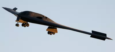 25 January 2022, US, Las Vegas: A B-2 Stealth Bomber approaches Nellis Air Force Base in Las Vegas, for landing after participating in a Red Flag exercise. Photo: Brett Johnsen/ZUMA Press Wire/dpa