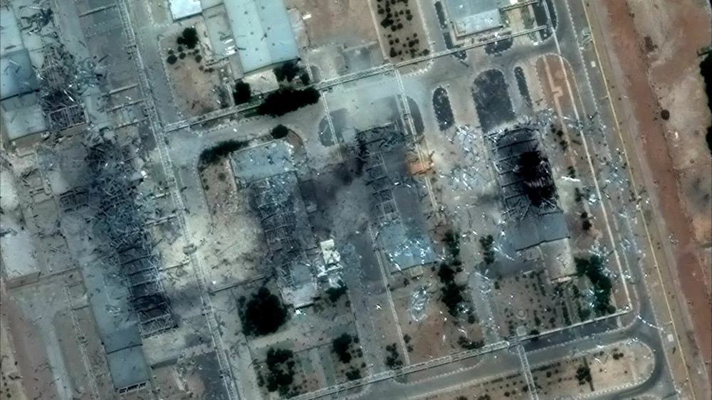 Satellite image shows a close up view of destroyed buildings at Isfahan Nuclear Technology Center, after it was hit by U.S. airstrikes, in Isfahan, Iran, June 22, 2025. Maxar Technologies/Handout via REUTERS  THIS IMAGE HAS BEEN SUPPLIED BY A THIRD PARTY. NO RESALES. NO ARCHIVES. MANDATORY CREDIT. MUST NOT OBSCURE LOGO.