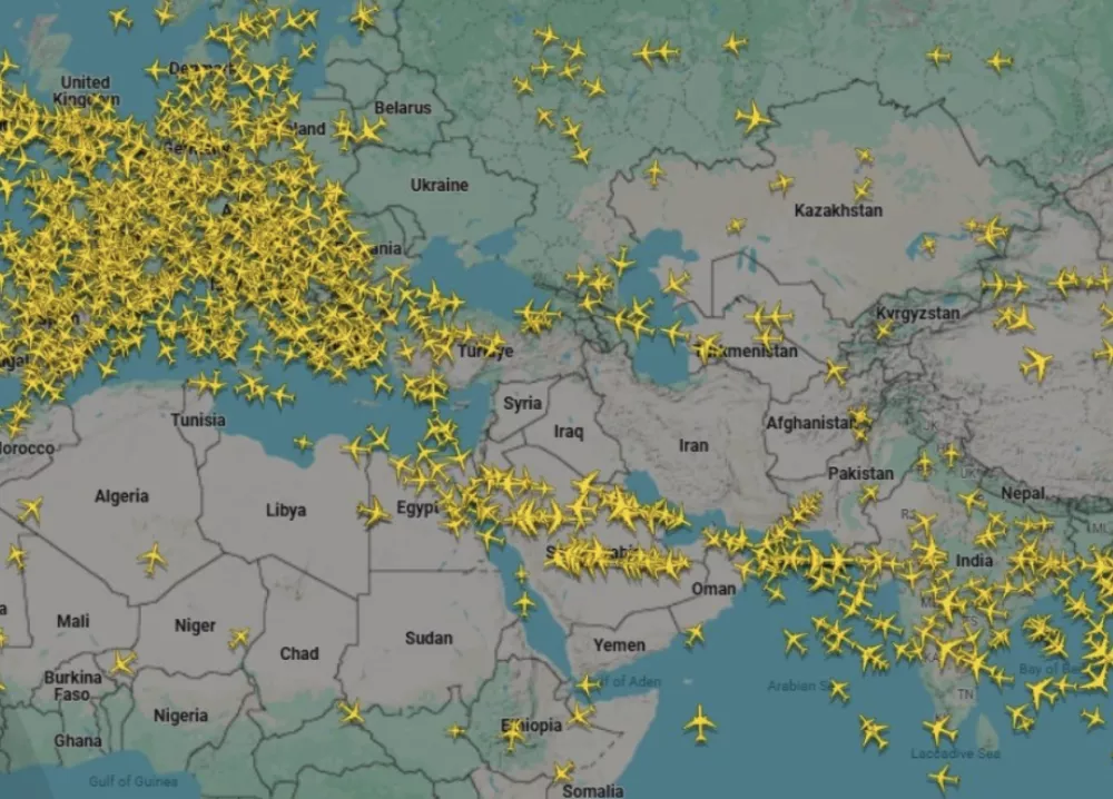 Bližnji vzhod Flightradar24