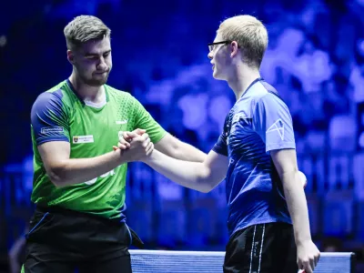 22.06.2025 - polfinale: Darko Jorgić VS Felix Lebrun, domači namiznoteni&scaron;ki turnir WTT Star Contender v Ljubljani FOTO: Nik Erik Neubauer