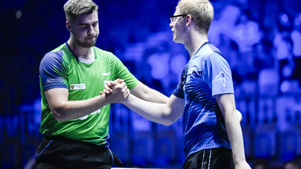 22.06.2025 - polfinale: Darko Jorgić VS Felix Lebrun, domači namiznoteni&scaron;ki turnir WTT Star Contender v Ljubljani FOTO: Nik Erik Neubauer