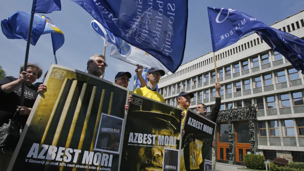 - Zveza sindikatov azbestnih bolnikov Slovenije (Zveza SABS)- Mednarodna organizacija Asbestos Risks Association (EARA)- Shod članov EARA in Zveze SABS, s katerim želijo odgovorne opozoriti na ustrezno re&scaron;evanje azbestne problematike. //FOTO: Jaka AdamičOPOMBA: ZA OBJAVO V ČASOPISU DNEVNIK