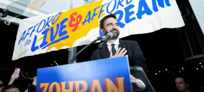Zohran Mamdani gestures as he speaks during a watch party for his primary election, which includes his bid to become the Democratic candidate for New York City mayor in the upcoming November 2025 election, in New York City, U.S., June 25, 2025. REUTERS/David 'Dee' Delgado   TPX IMAGES OF THE DAY
