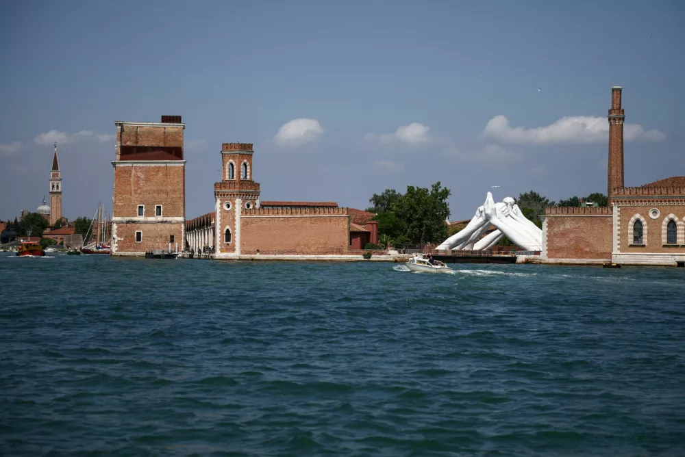 A general view shows The Venetian Arsenal ahead of the expected wedding of Amazon founder Jeff Bezos and Lauren Sanchez, in Venice, Italy, June 24, 2025. REUTERS/Guglielmo Mangiapane