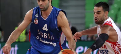 Teodosič Miloš- Adecco pokal EX YU v košarki Hrvaška - Srbija  //FOTO: Luka Cjuha