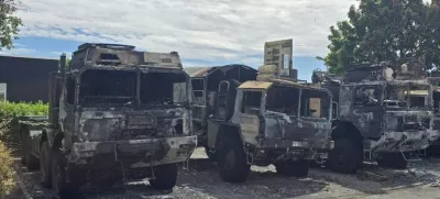 Posledice domnevne ruske sabotaže. Vir: X