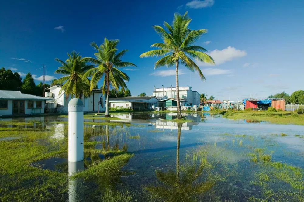 This image was taken in 2007, showing a town submerged in water on the Funafuti Atoll. Its population of more than 6,000 people has been battling with the direct consequences of rising sea levels. Residents of the capital Tuvalu have seen very frequent flooding in populated areas due to the fact that it is at most 4.57 meters (15 feet) above sea level. Dubbed one of "the most vulnerable Pacific Ocean islands," its residents have to make the ultimate choice: leave the islands or deal with the consequences.