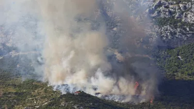 Požar je zajel makijo in drugo rastlinje. Foto: Facebook