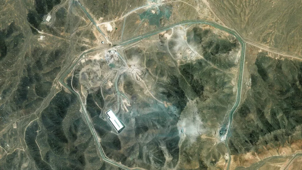 A satellite overview shows the Fordow Fuel Enrichment Facility, amid the Iran-Israel conflict, near Qom, Iran, June 27, 2025. Maxar Technologies/Handout via REUTERS THIS IMAGE HAS BEEN SUPPLIED BY A THIRD PARTY. NO RESALES. NO ARCHIVES. MANDATORY CREDIT. DO NOT OBSCURE LOGO.