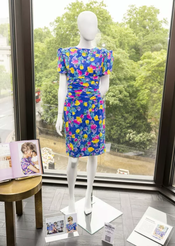 Press preview of Julien's Auctions 'Princess Diana's Style & A Royal Collection' at The Peninsula London. The collection will offer over 200 extraordinary pieces, many of which have never before been available to the public including Diana's most celebrated and iconic gowns, suits, shoes, handbags and accessories seen in photographs as well as rare and regal pieces from British royal history, including couture garments from the Duke and Duchess of Windsor, and historic items belonging to Queen Elizabeth II, the Queen Mother, and royal treasures dating as far back as the 19th century. The pieces will head to The Peninsula Beverly Hills for a live auction by Julien's on Thursday, June 26th at 10am PT and online at juliensauctions.comFeaturing: 1988 Belleville Sassoon floral day dressWhere: London, United KingdomWhen: 03 Jun 2025Credit: INSTARimages,Image: 1006712415, License: Rights-managed, Restrictions:, Model Release: no