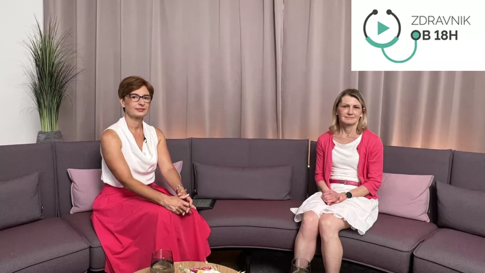 Tokratna gostja oddaje Zdravnik ob 18h, onkologinja doc. dr. Erika Matos (desno), je med drugim odgovorila na vpra&scaron;anje moderatorke Vanje Badovinac, kaj lahko bolnice same storijo, da zmanj&scaron;ajo tveganje za ponovitev raka dojk. (Foto: Aetas)