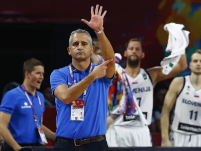 Basketball - Slovenia v Serbia - European Championships EuroBasket 2017 Final - Istanbul, Turkey - September 17, 2017 -  Coach Igor Kokoskov of Slovenia reacts. REUTERS/Murad Sezer