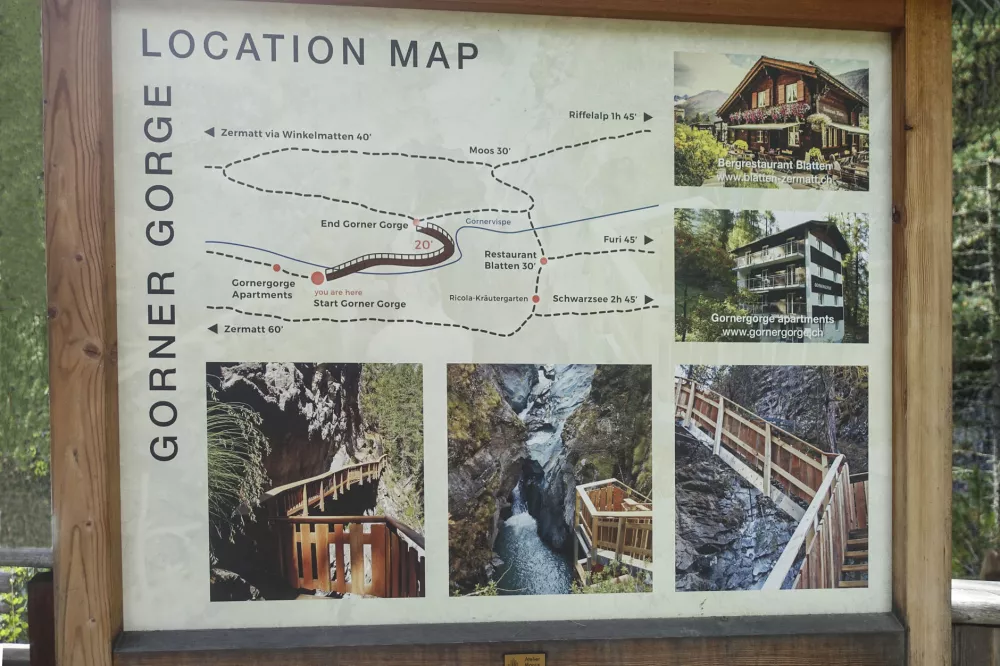 Zemljevid soteske Gorner / Foto: Franci Horvat