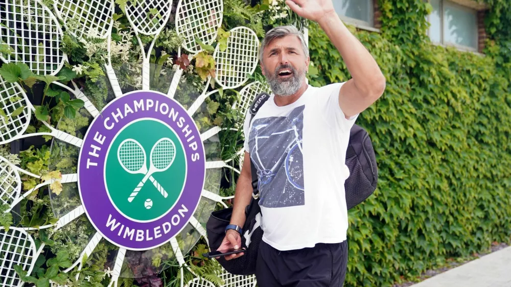 Goran Ivanisevic, coach of Novak Djokovic on day seven of the 2023 Wimbledon Championships at the All England Lawn Tennis and Croquet Club in Wimbledon. Picture date: Sunday July 9, 2023.,Image: 788096275, License: Rights-managed, Restrictions: Editorial use only. No commercial use without prior written consent of the AELTC. Still image use only - no moving images to emulate broadcast. No superimposing or removal of sponsor/ad logos., Model Release: no / Foto: Profimedia